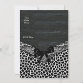 Einladung Wild Schwarz-weiß (Rückseite)