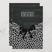 Einladung Wild Schwarz-weiß (Vorne/Hinten)