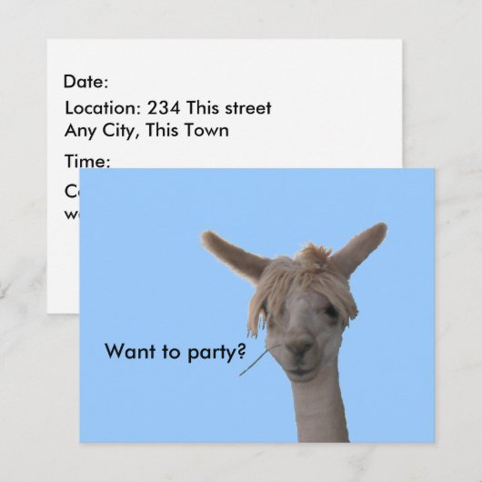 Einladung - Woll zum Party? (Vorne/Hinten)