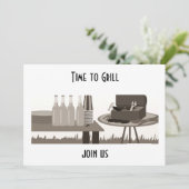 EINLADUNG "ZEIT ZU GRILL" JEDEN ANLASS (Stehend Vorderseite)