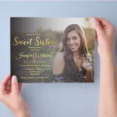 Einladung zu 16 goldchic kalligraphischen Fotos Flyer (Hand)