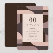 Einladung zu 60. Geburtstag Retro Bögen (Vorne/Hinten)