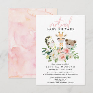 Einladung zu Airy Blush Virtual Baby Dusche