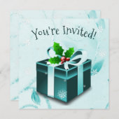 Einladung zu aquamarinen Weihnachtsgeschenken (Vorne/Hinten)