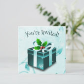 Einladung zu aquamarinen Weihnachtsgeschenken (Stehend Vorderseite)