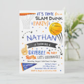 Einladung zu Aquarellbasketball (Stehend Vorderseite)