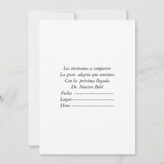 Einladung zu Baby Shower (Rückseite)