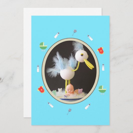 Einladung zu Baby Shower (Vorne/Hinten)