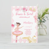 Einladung zu Ballerina 8. Geburtstag (Stehend Vorderseite)