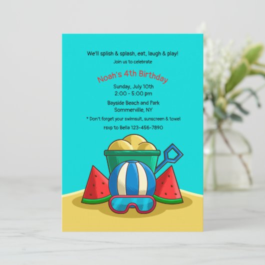 Einladung zu Beach Play (Stehend Vorderseite)