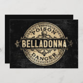 Einladung zu Belladonna Vintag Style Poison Label (Vorne/Hinten)
