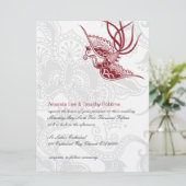 Einladung zu Bird & Floral Wedding (Stehend Vorderseite)