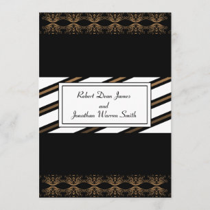 Einladung zu Black and Gold Gay Wedding