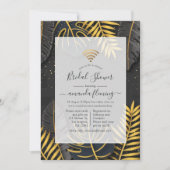 Einladung zu Black and Gold Tropical Shower (Vorderseite)