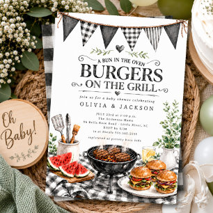 Einladung zu Black Gingham Burgers auf dem Grill