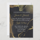 Einladung zu Black & Gold Marble (Vorderseite)