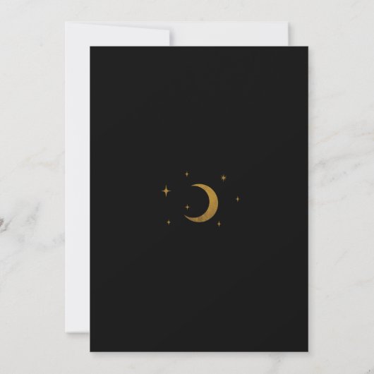 Einladung zu Black & Gold Moon Phasen (Rückseite)