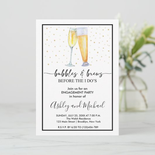 Einladung zu Blasen- und Brauen-Engagement (Stehend Vorderseite)