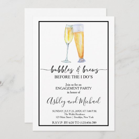 Einladung zu Blasen- und Brauen-Engagement (Vorne/Hinten)