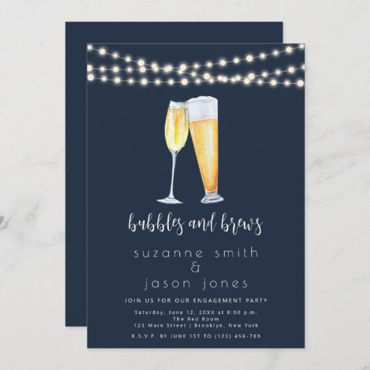 Einladung zu Blasen- und Brauen-Engagement (Vorne/Hinten)