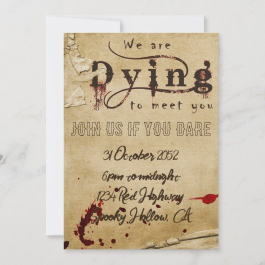 Einladung zu Bloody Halloween (Vorderseite)