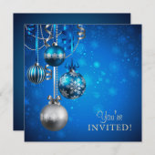 Einladung zu Blue and Silver Corporate Holiday Par (Vorne/Hinten)