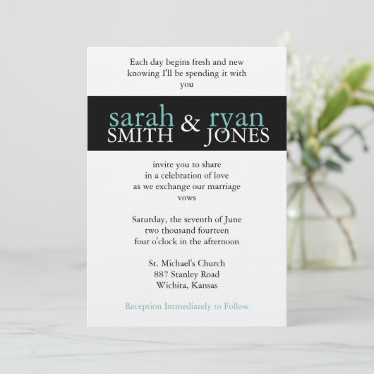 Einladung zu Blue & Black Wedding (Stehend Vorderseite)