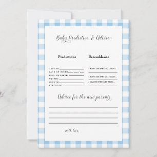 Einladung zu Blue Gingham Baby Predictions II