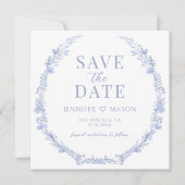 Einladung zu Blue Wildblume Save the Date Foto (Vorderseite)