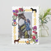 Einladung zu Blume und Abschlüssen von Pferden (Stehend Vorderseite)