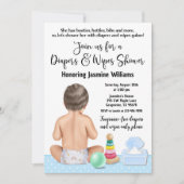 Einladung zu Boy Diaper Dusche (Vorderseite)