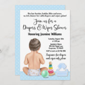 Einladung zu Boy Diaper Dusche (Vorne/Hinten)