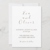 Einladung zu braun-weißem Minimalistischen Papier (Rückseite)