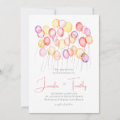 Einladung zu bunten Luftballons (Vorderseite)