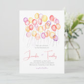 Einladung zu bunten Luftballons (Stehend Vorderseite)