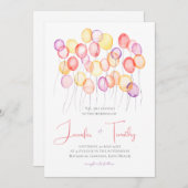 Einladung zu bunten Luftballons (Vorne/Hinten)