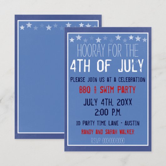 Einladung zu Chalkboard Star (Vorne/Hinten)