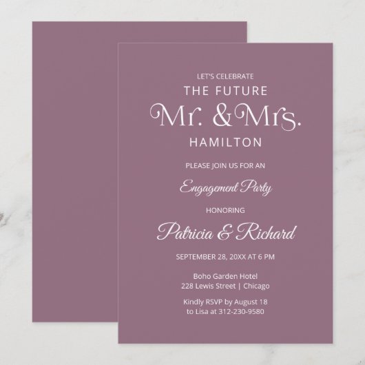 Einladung zu Chic Typografy (Vorne/Hinten)