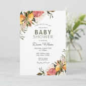 Einladung zu Citrus und Greenery Baby Brunch (Stehend Vorderseite)