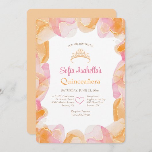 Einladung zu Creamsikfarben (Vorne/Hinten)