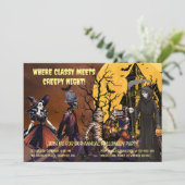 Einladung zu Creepy Fun Halloween-Party (Stehend Vorderseite)