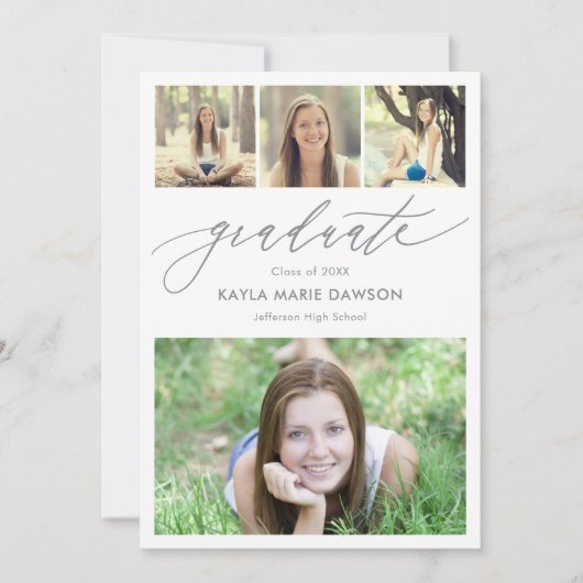 Einladung zu Crisp Collage Editable Color Abschlus (Vorderseite)