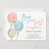 Einladung zu den Baby Shower Balloons für Jungen u (Vorderseite)