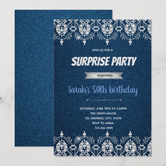 Einladung zu Denim Diamant (Vorne/Hinten)