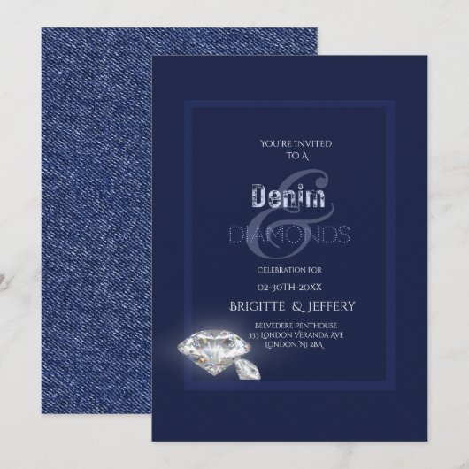 Einladung zu Denim und Diamanten (Vorne/Hinten)