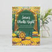 Einladung zu Digital Dholki und Digital Mehndi (Stehend Vorderseite)