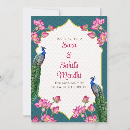 Einladung zu Digital Mehndi und Digital Dholki (Vorderseite)