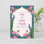 Einladung zu Digital Mehndi und Digital Dholki (Stehend Vorderseite)