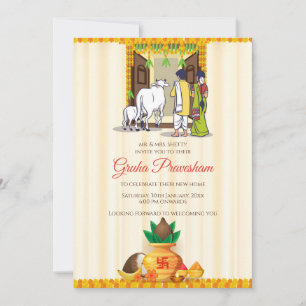 Einladung zu digitaler indischer Haushaltswärmung