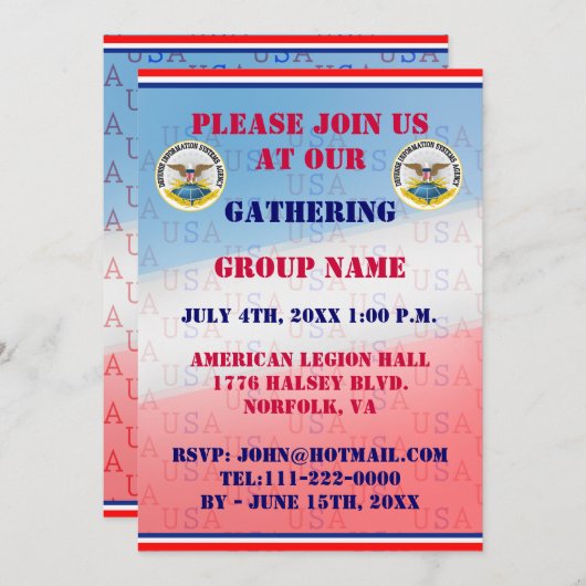 Einladung zu DISA-Ereignissen (Vorne/Hinten)